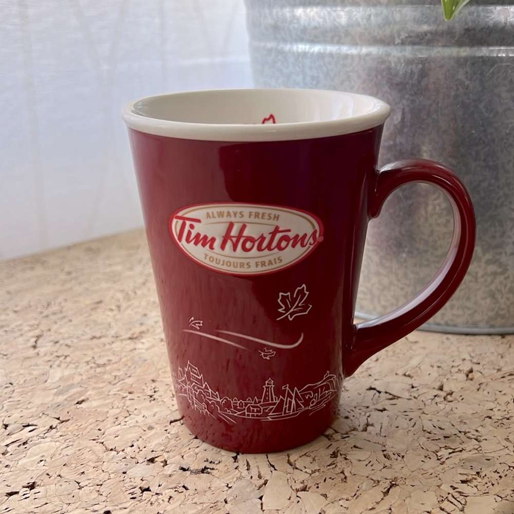 Limited Edition Tim's red 10oz mug.